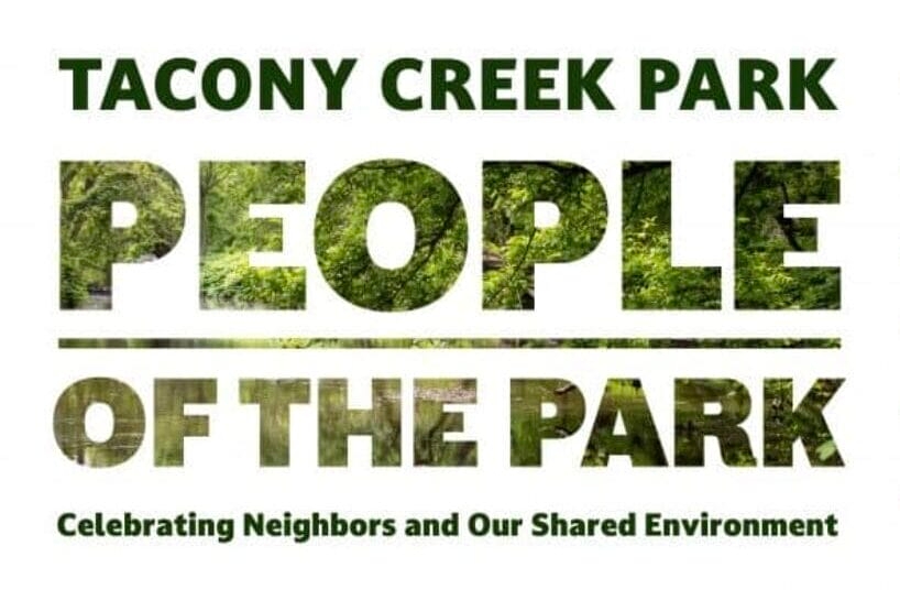 Tacony Creek Park People of the Park logo, green leafy text on white background