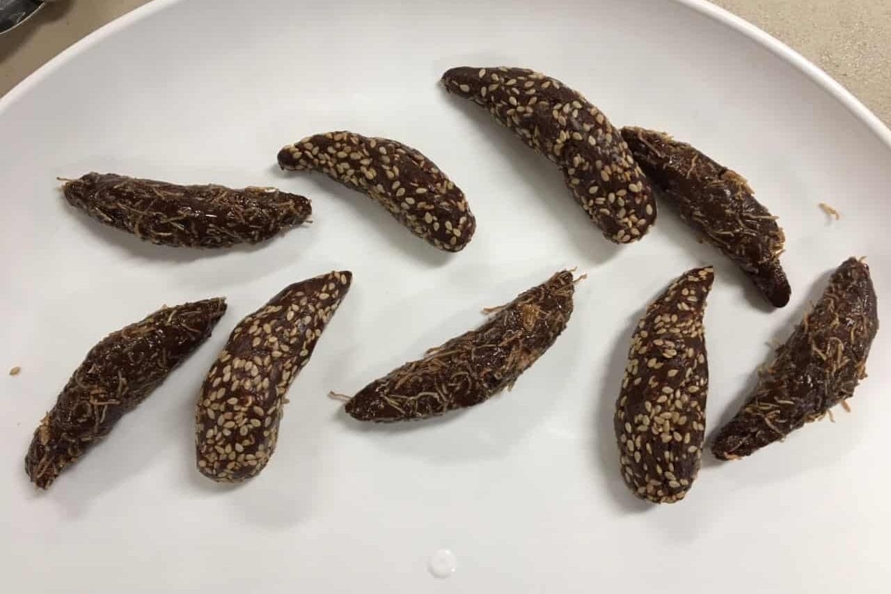 Replica animal scat made from chocolate and other ingredients