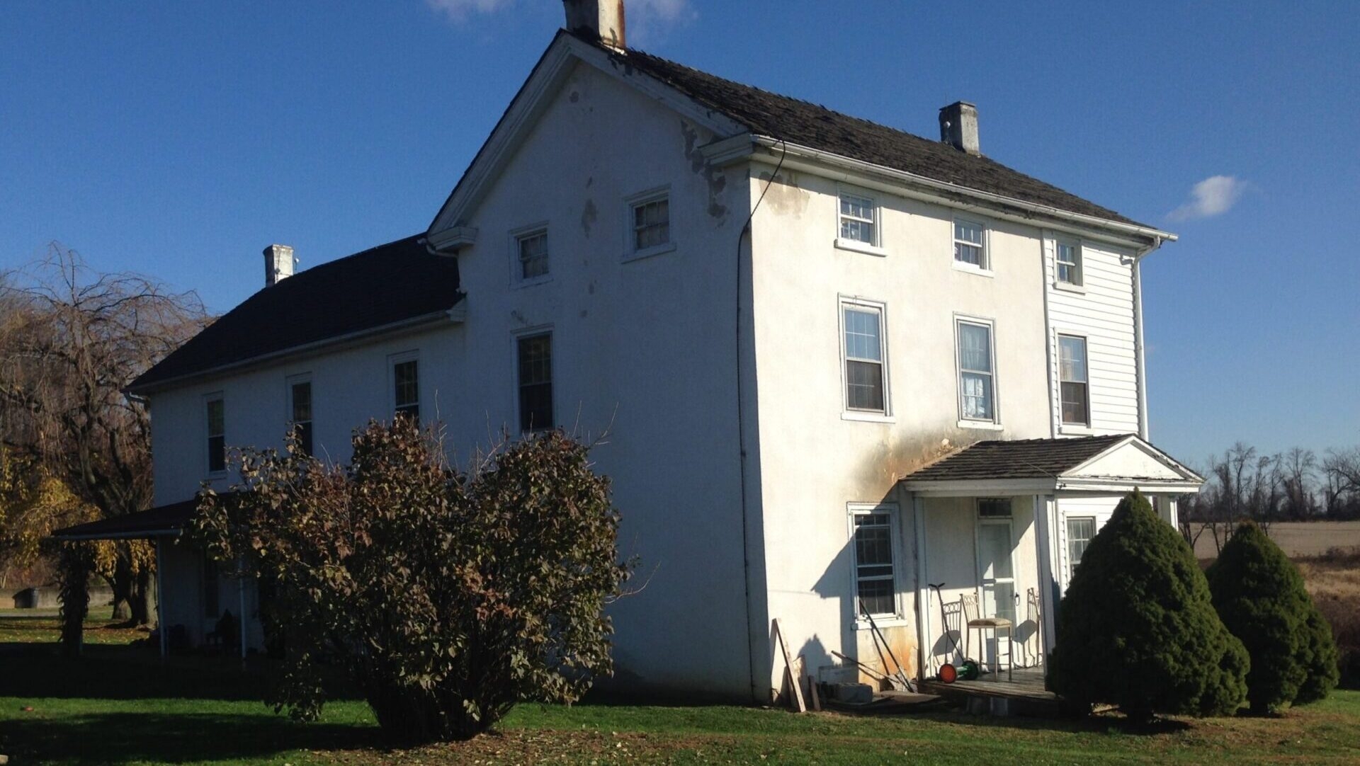 old white farmhouse